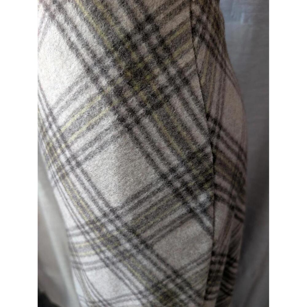 SOLD Plaid Italian Wool Maxi Skirt M 10 - Picture 4 of 5
